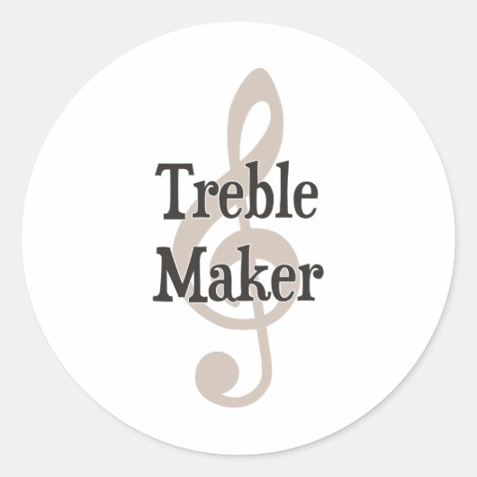 Tafel Maker Clef Musical Trouble Maker Ronde Sticker (Voorkant)