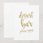 Tafel met dessert goud glitters betaalbaar trouwbo kaart (Voorkant / Achterkant)