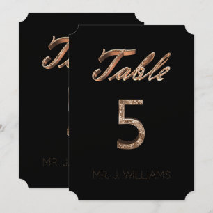 Tafel Nummer 5 Zwart Goud Elegante Escortkaart Kaart