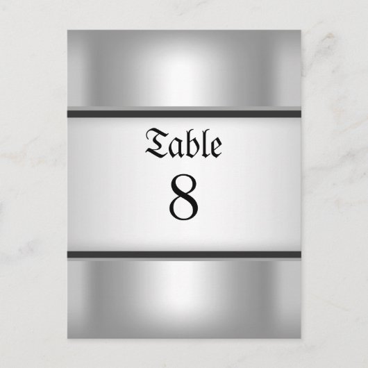 Tafel Nummer Kaarten Zilver (Voorkant)