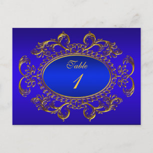 Tafel Nummerkaarten Royal Blauw Goud Briefkaart