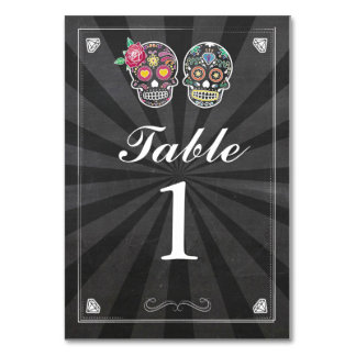 Tafel Nummers Bruiloft Suiker Skull Krijt Kaarten
