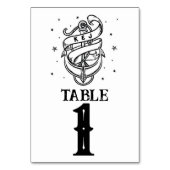 Tafel Nummers Bruiloft Traditionele Tatoeage Anker Kaart (Achterkant)