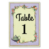 Tafel Nummers Bruiloft Wonderland Theekop Kaarten (Achterkant)