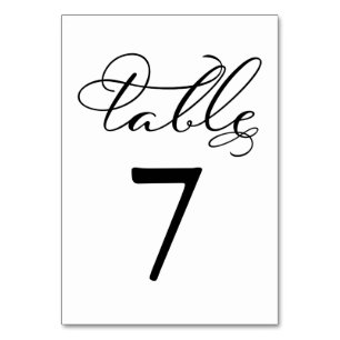 Tafel Nummers   Elegante Kalligrafie Bruiloft Kaart