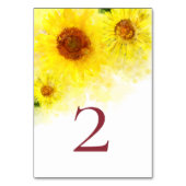 *~* TAFEL NUMMERS Geel Zonnebloem bruiloft Kaart (Achterkant)