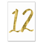 Tafel nummers met goud folie-effect nummer 12 kaart (Voorkant)