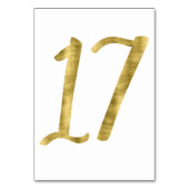 Tafel nummers met goud folie-effect Nummer 17 Kaart (Achterkant)