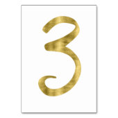 Tafel nummers met goud folie-effect nummer 3 kaart (Voorkant)