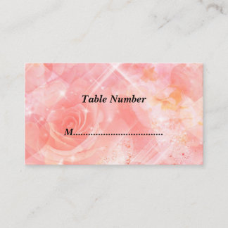 Tafel Nummers Roze Bloemen Plaatskaartje