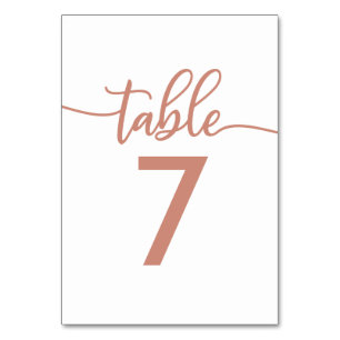 Tafel Nummers Roze Goud Koperen Huwelijk Kaart