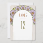 Tafel Nummers Vintage Art Nouveau Bruiloft Kaart (Voorkant)