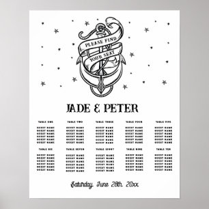 Tafel Trouwstoel 10 Traditioneel Tattoo Anker Poster