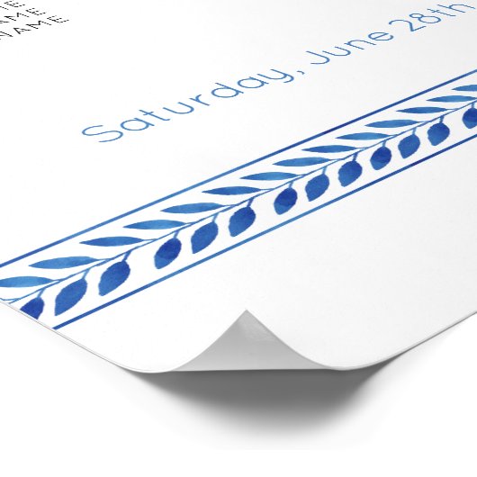 Tafel Trouwstoel 12 Santorini Grieks Griekenland Poster (Hoek)