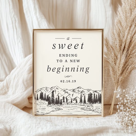 Tafel van mountainbtweddbettafel poster