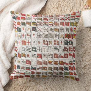 tafel van Zeeen vlaggen, esthetische print Kussen