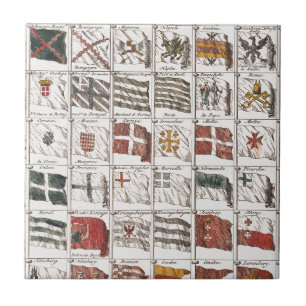 tafel van Zeeen vlaggen, esthetische print Tegeltje
