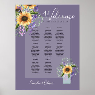 Tafel Zonnebloemen Blauweregen ZITTINGENPLAN Schui Poster