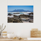 Tafelberg met strand en rotsen poster (Keuken)