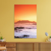 Tafelberg op zonsondergang, Bloubergstrand Canvas Afdruk (Insitu (Woonkamer))