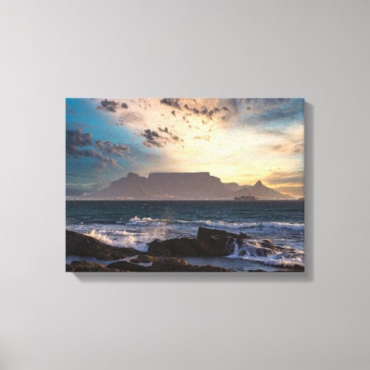Tafelberg zonsondergang landschap canvas afdruk (Voorkant)