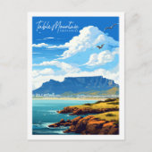 Tafelberg Zuid-Afrika vintage reisplaats Briefkaart (Voorkant)