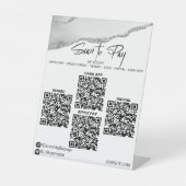 *~* Tafelblad 4 QR BETAALMETHODEN Tafel Tentoonste Reclamebord Met Voetstuk (Voorkant)