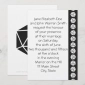 Tafelblad Chic in Zwart Bruiloft Uitnodiging (Voorkant / Achterkant)