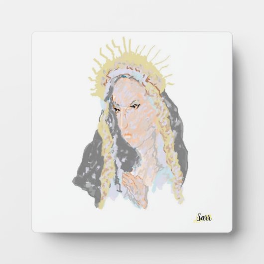 Tafelblad Ezel Met Canvas; Maagd Maria Fotoplaat (Voorkant)