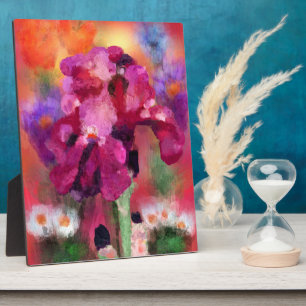 Tafelblad Plaque Impressionistische Bearded Iris A Fotoplaat