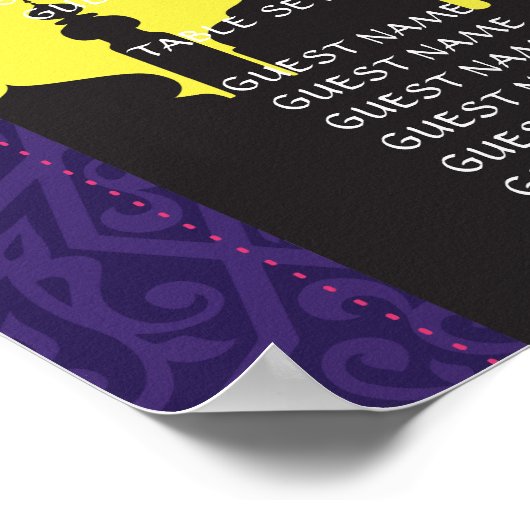 Tafelbruiloft Arabian Night Poster Paars Seating (Hoek)