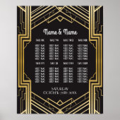 Tafelbruiloft Gatsby Art Deco 1920s Poster Zitplaa (Voorkant)