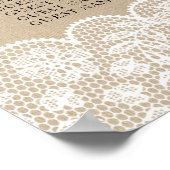 Tafelbruiloft Rustic Lace Burlap Poster Zitplaats (Hoek)