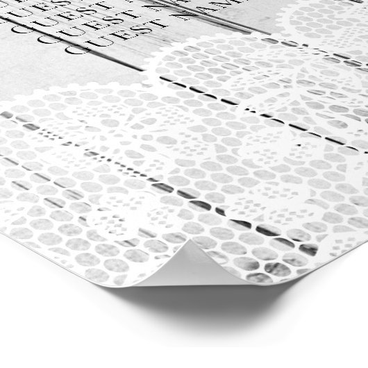 Tafelbruiloft Rustic Lace Grey Wood Poster Seating (Hoek)