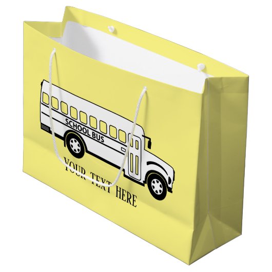 Tafelbuschauffeurs voegen tekst toe groot cadeauzakje (Voorkant Gekanteld)