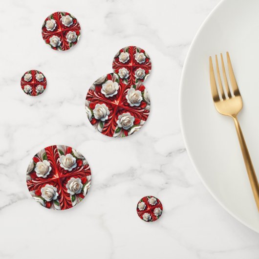 Tafelconfetti met Engelse Rozen Ontwerp Confetti (Groep)