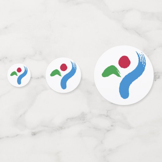 Tafelconfetti met vlag van Seoul, Zuid-Korea Confetti (Achterkanten)