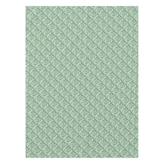 Tafeldoek met groene en witte loof print tafelkleed (Voorkant)