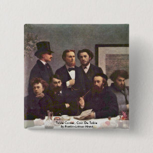 Tafelhoek, munt van de tafel door Fantin-Latour He Vierkante Button 5,1 Cm