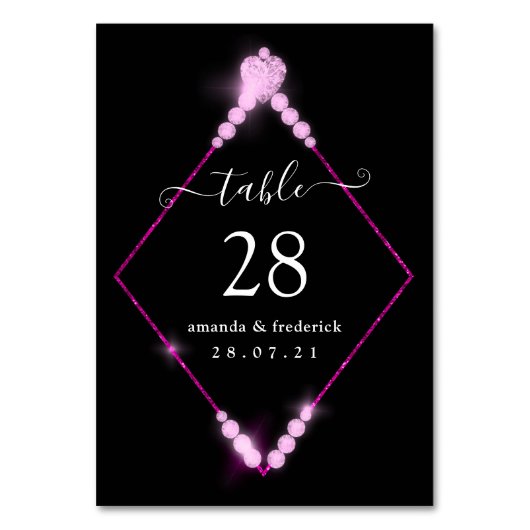 Tafelkaart 60ste Diamanten Huwelijksjubileum Kaart (Voorkant)