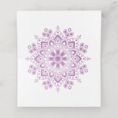 Tafelkaart Gold Mandala op Paarse bruiloft (Binnenkant ongevouwen)