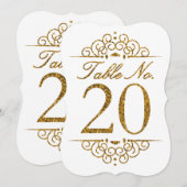 Tafelkaart met gouden glittereffect voor bruiloft  kaart (Voorkant / Achterkant)