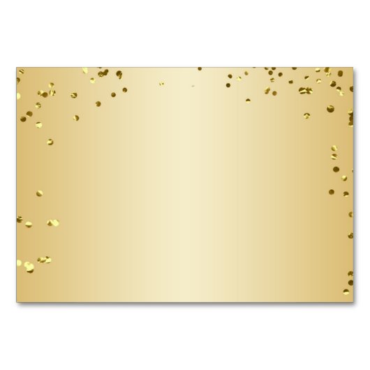 Tafelkaart met gouden rozenconfetti kaart (Achterkant)