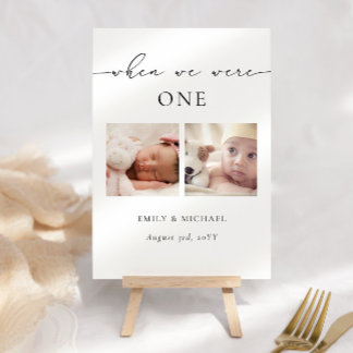 Tafelkaart 'Toen we oud waren' voor de bruiloft Kaart