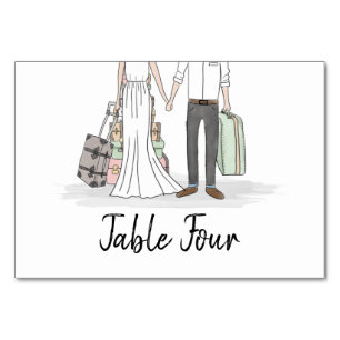 Tafelkaart voor stuurbruiloft kaart