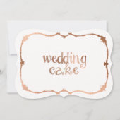 Tafelkaart voor trouwtaart met zoete roze gouden e kaart (Voorkant)
