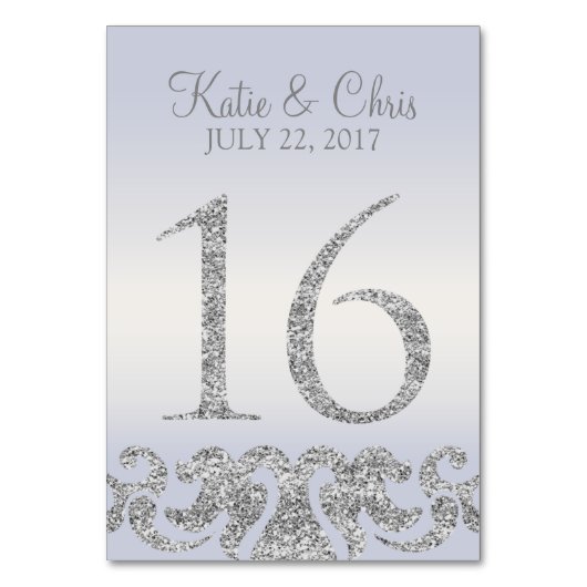 Tafelkaartjes Maaldennen Zilver Glitter Uitzicht-1 Kaart (Achterkant)