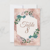 Tafelkaartjes met Blush Roze Rose Goud Vetplanten Kaart (Achterkant)