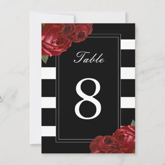 Tafelkaartjes met Zwarte en Witte Strepen Kaart (Voorkant)