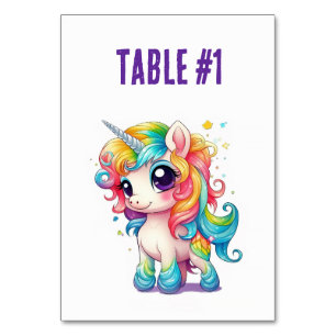 Tafelkaartjes Regenboog Eenhoorn Kaart